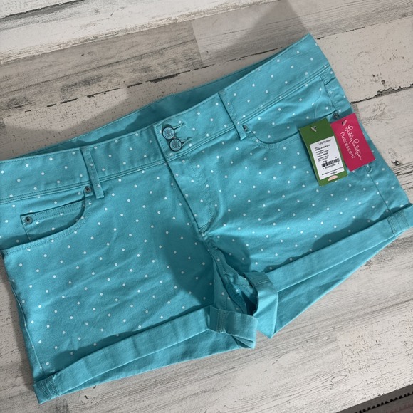 Lilly Pulitzer Pants - Lilly Pulitzer Shorely Blue Dot Dot Dot Clifton shorts - Size 14